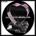 K9 3D Laser Pink Crystal Heart con base